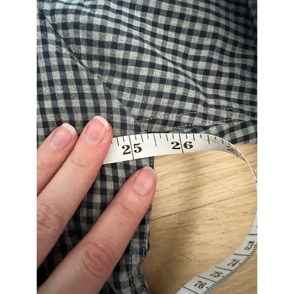 Barbour Men's XL Button Down Shirt Tailored Fit Long Sleeve Checker Gray Pocket - Picture 7 of 16